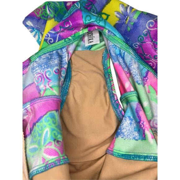 Vintage Kechika Women’s Medium One Piece Swimsuit Abstract Colorful 90s - Picture 6 of 6